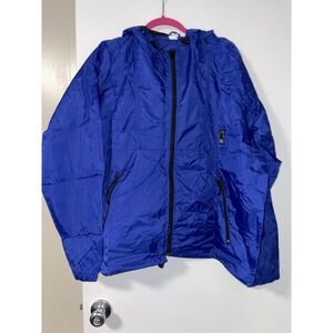 Men's Sierra Designs  Full Zip Hooded Jacket Windbreaker Large with stuff sack